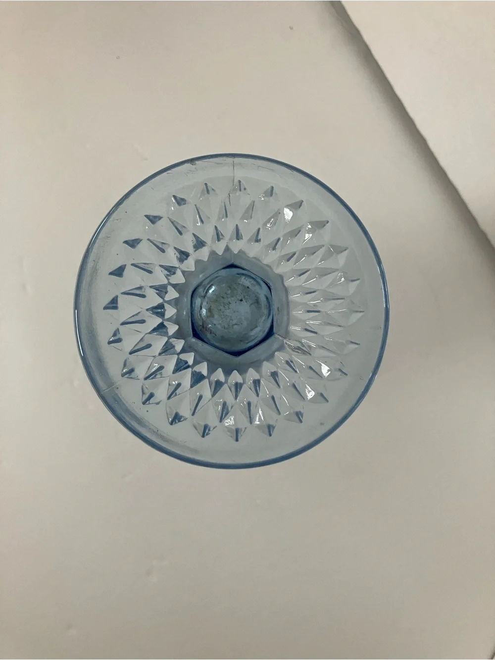 Vintage Indiana Glass Blue Diamond-Pattern